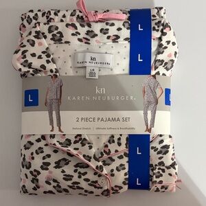 Karen Neuburger Kids Pajama Set - White and Pink Animal Print